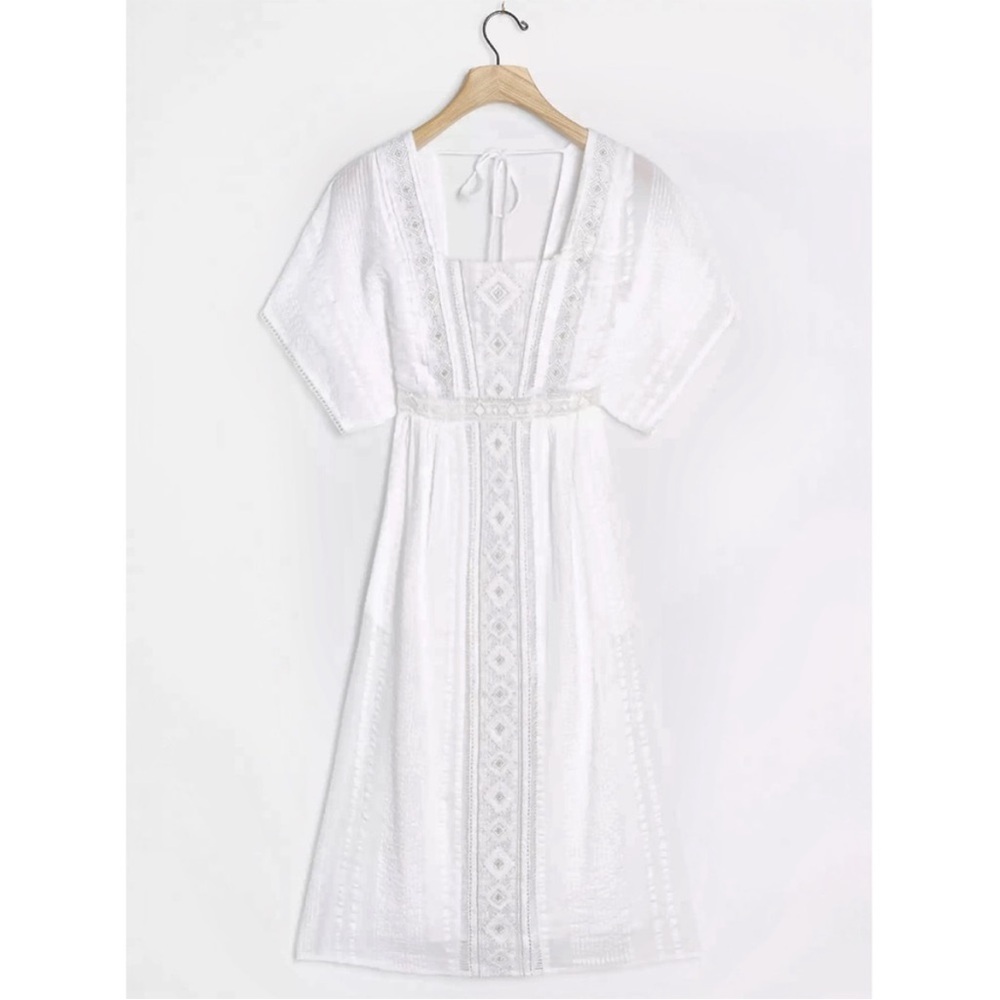 Anthropologie Alene Embroidered Lace Midi Dress size 8 petite